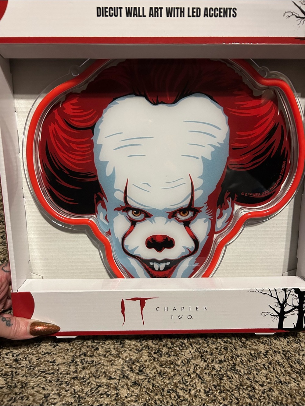 IT Chapter Two Pennywise Diecut LED Wall Art - Red/White